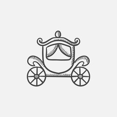 Poster - Wedding carriage sketch icon.