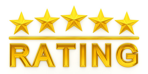 Wall Mural - Five golden stars - 3d rendering