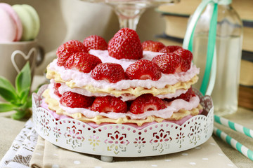 Wall Mural - Strawberry layer cake