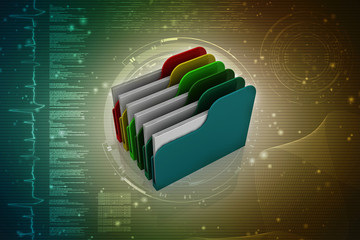 Poster - 3d rendering folder with documents
