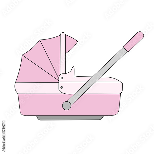 Pink cartoon baby carrier newborn baby girl. Buy this stock vector