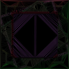 Aufkleber - Purple green red triangle line on black background