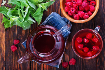 Wall Mural - raspberry and tea