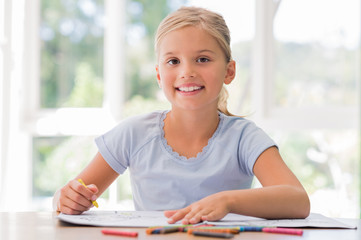 young girl drawing