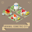 © treter - Set of Isolated Isometric Minimal City Elements. Town with Shadows.