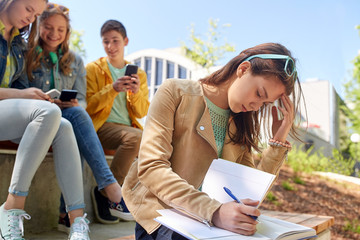 Poster - student girl suffering of classmates mockery