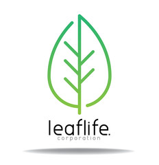  line leaf logo icon