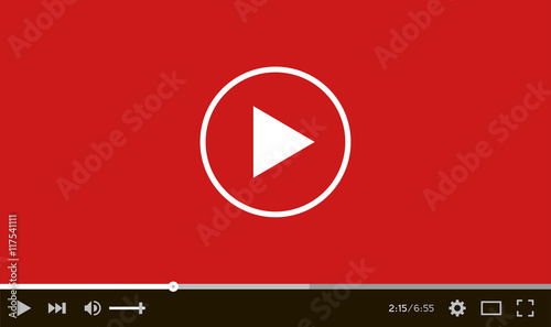 Fotografie, Tablou  Modern flat video player interface. Vector illustration.