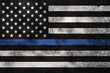 Grunge Textured Police Support Flag Background