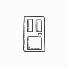 Sticker - Front door sketch icon.