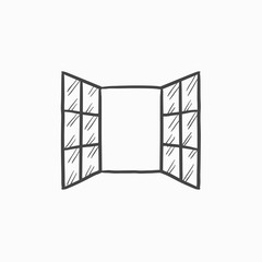 Canvas Print - Open windows sketch icon.