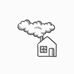 Sticker - Save energy house sketch icon.