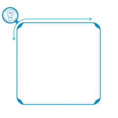 Poster - Vector blue box to fill your text and bulb
