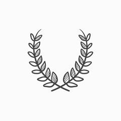 Wall Mural - Laurel wreath sketch icon.