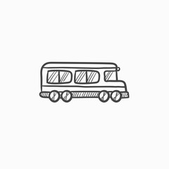 School bus sketch icon.