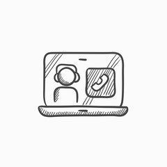 Canvas Print - Online education sketch icon.