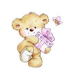 Teddy bear with gift