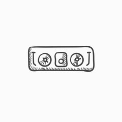 Sticker - DJ console sketch icon.