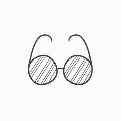 Sticker - Eyeglasses sketch icon.