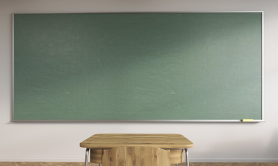 chalkboard and school table