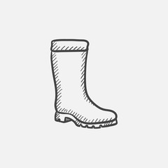 Sticker - High boot sketch icon.