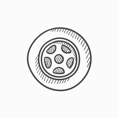 Wall Mural - Car wheel sketch icon.