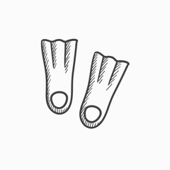 Canvas Print - Flippers sketch icon.