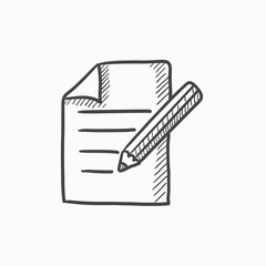 Sticker - Taking note sketch icon.