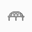 Rail way bridge sketch icon.
