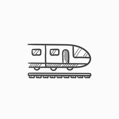 Canvas Print - Modern high speed train sketch icon.