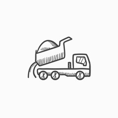 Wall Mural - Dump truck sketch icon.