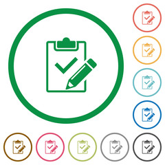 Sticker - Fill out checklist outlined flat icons