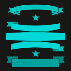 Poster - Blue vector ribbons set isolated on background