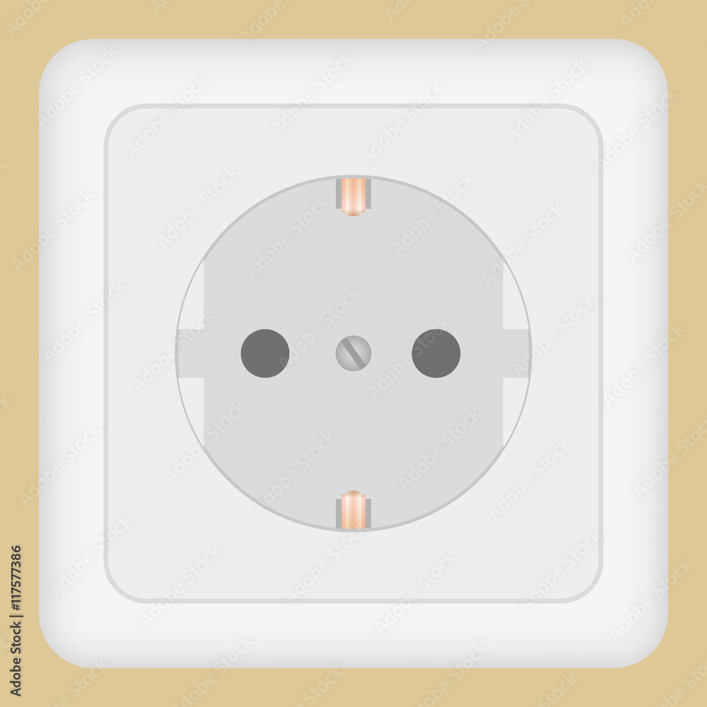 Plastic Socket Vector Plastic wall socket detailed vector illustration with rounded corners ...