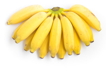 Wall Mural - Brazilian Organic Prata Banana on white background. (Musa x para