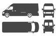 Commercial van bus silhouette vector icon