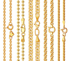 Set Of Realistic Vector Golden Chains With Clasp