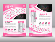 Pink  Business Brochure Flyer Design Layout Template In A4 Size