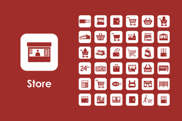 Poster - Set of shopping simple icons