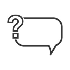 Poster - question mark bubble ask symbol problem icon. Isolated and flat illustration. Vector graphic