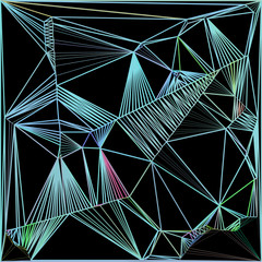 Aufkleber - Cyan geometric line on black business background