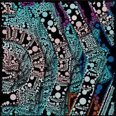 Aufkleber - Cyan pink dot on black business background