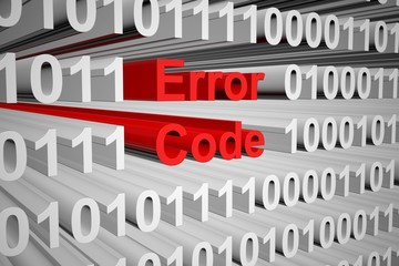 Error code as a binary code 3D illustration