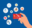 Bank Credit card payments concept vector illustration in flat style. Financial design elements and icons.