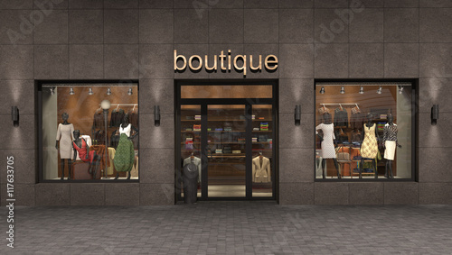 Cuadros en Lienzo store exterior, 3d illustration