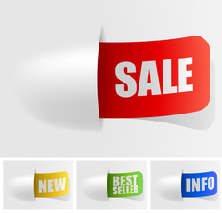 Wall Mural - Color shopping sale tags set.