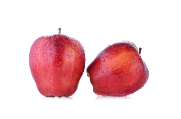 Wall Mural - Red apple on white background