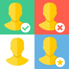 Poster - vector profile icons set. flat design concept