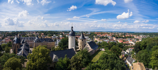 aerial view altenburg thuringia castle old medieval town