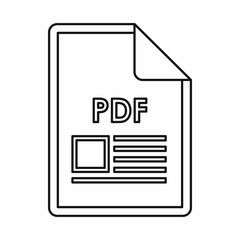 Poster - PDF file document icon in outline style isolated on white background